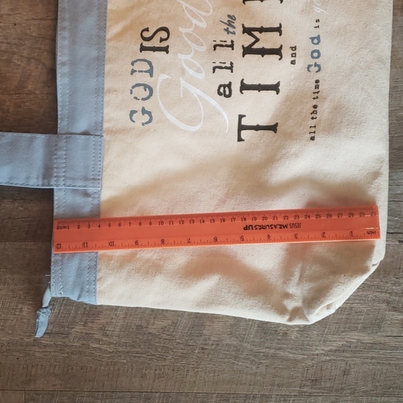 Inspirational canvas tote bag " God is Good all the Time - Picture 4 of 10